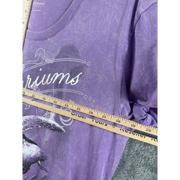 Womens T Shirt North Carolina Aquarium Graphic Tee Purple By EMI Size Large - Picture 7 of 8